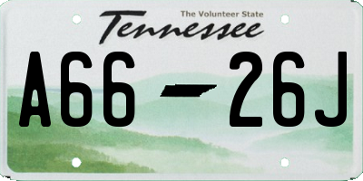 TN license plate A6626J
