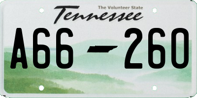 TN license plate A6626O