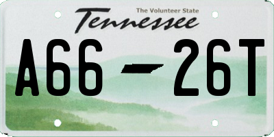 TN license plate A6626T