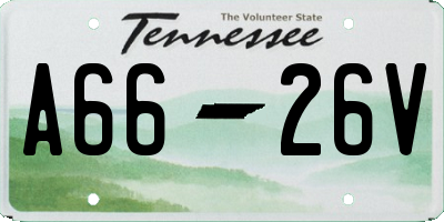 TN license plate A6626V
