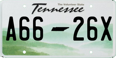 TN license plate A6626X