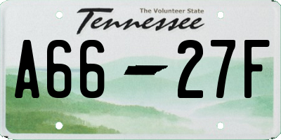 TN license plate A6627F