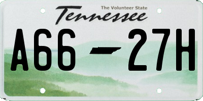 TN license plate A6627H