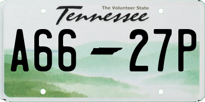 TN license plate A6627P