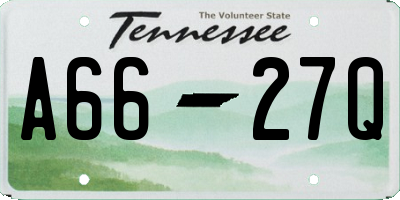TN license plate A6627Q