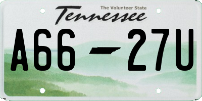 TN license plate A6627U