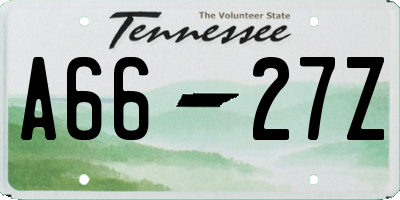 TN license plate A6627Z