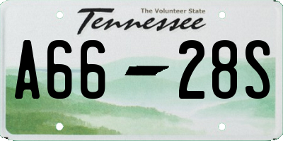 TN license plate A6628S