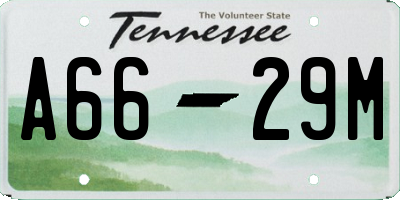 TN license plate A6629M