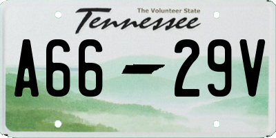 TN license plate A6629V