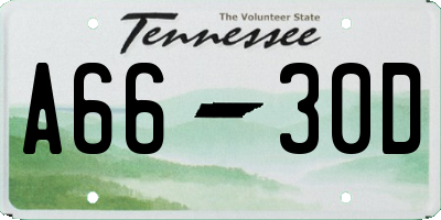 TN license plate A6630D