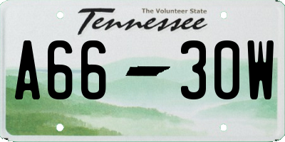 TN license plate A6630W