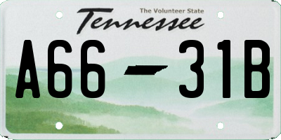 TN license plate A6631B