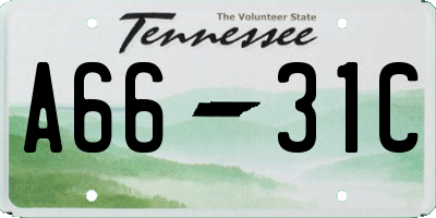 TN license plate A6631C