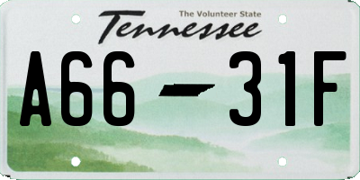 TN license plate A6631F