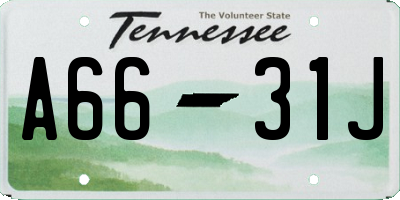 TN license plate A6631J