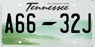 TN license plate A6632J