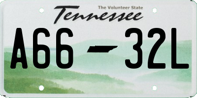 TN license plate A6632L