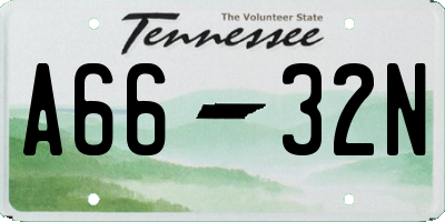 TN license plate A6632N