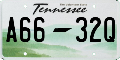TN license plate A6632Q