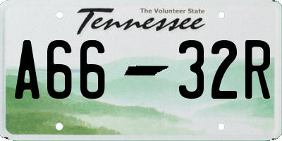TN license plate A6632R