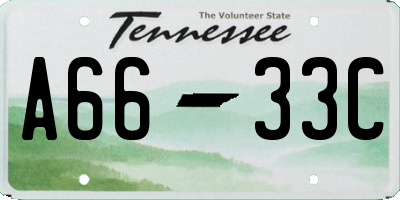 TN license plate A6633C