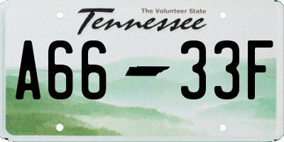 TN license plate A6633F