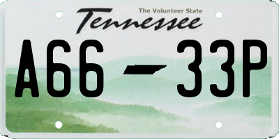 TN license plate A6633P
