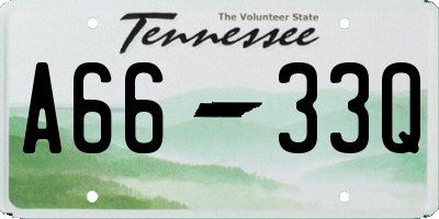 TN license plate A6633Q