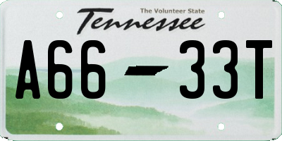 TN license plate A6633T
