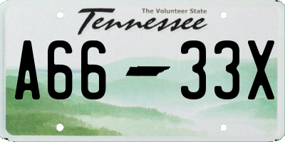 TN license plate A6633X