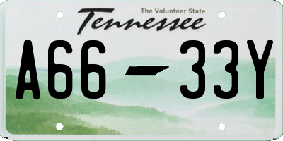 TN license plate A6633Y