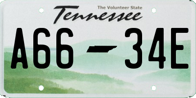 TN license plate A6634E