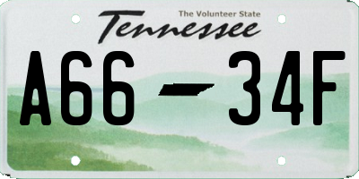 TN license plate A6634F