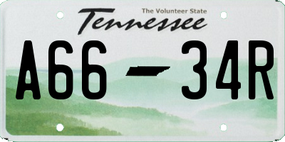 TN license plate A6634R