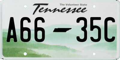 TN license plate A6635C