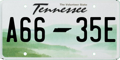 TN license plate A6635E
