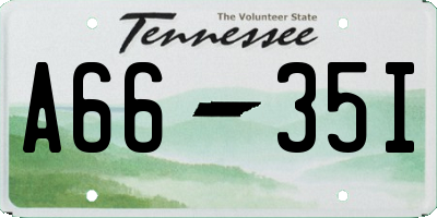 TN license plate A6635I