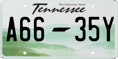 TN license plate A6635Y
