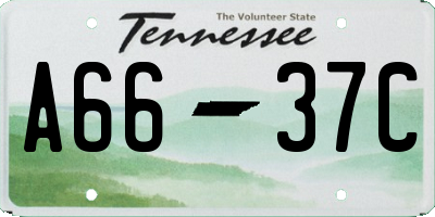TN license plate A6637C