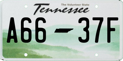 TN license plate A6637F
