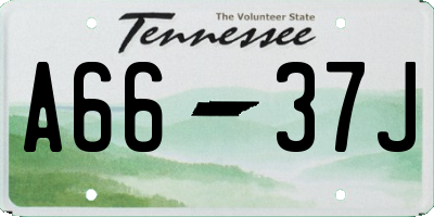 TN license plate A6637J