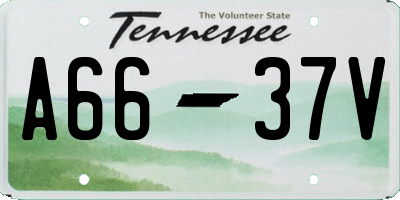 TN license plate A6637V