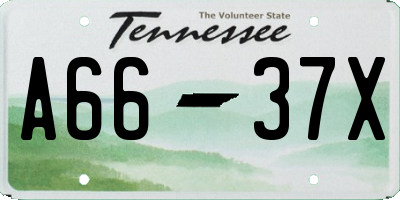 TN license plate A6637X