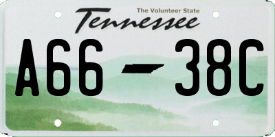 TN license plate A6638C