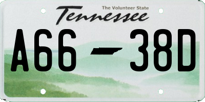 TN license plate A6638D