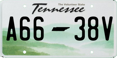 TN license plate A6638V