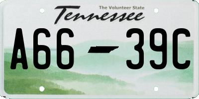 TN license plate A6639C