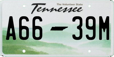 TN license plate A6639M