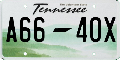 TN license plate A6640X